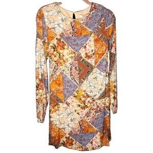 Andree by Unit women's dress floral Patchwork cottagecore Boho belted Size small